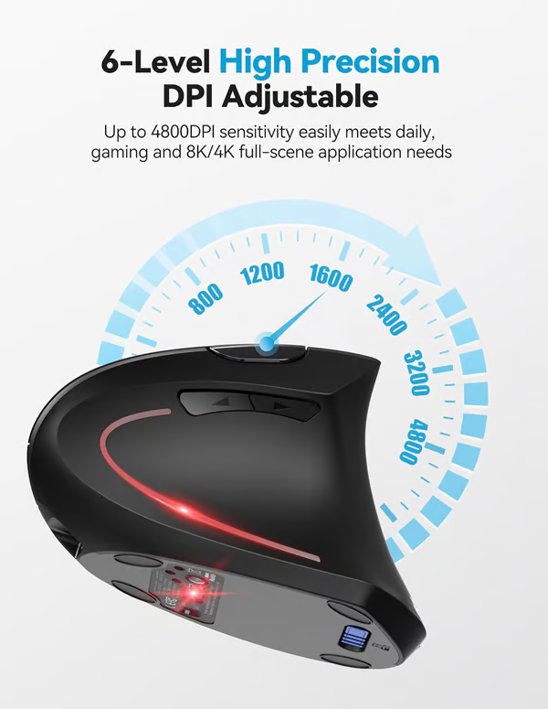 đ±TrĂ„dlös USB-uppladdningsbar ergonomisk vertikal optisk mus(đ„50 % rabatt)