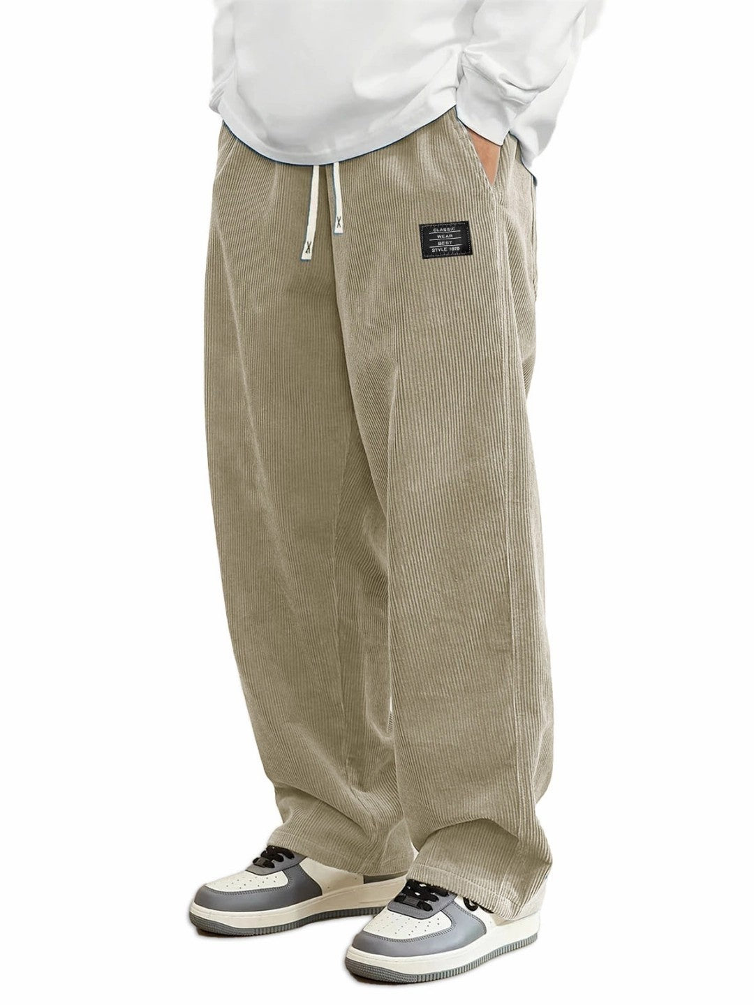 Men's Loose-Fit Drawstring Pants with Pockets