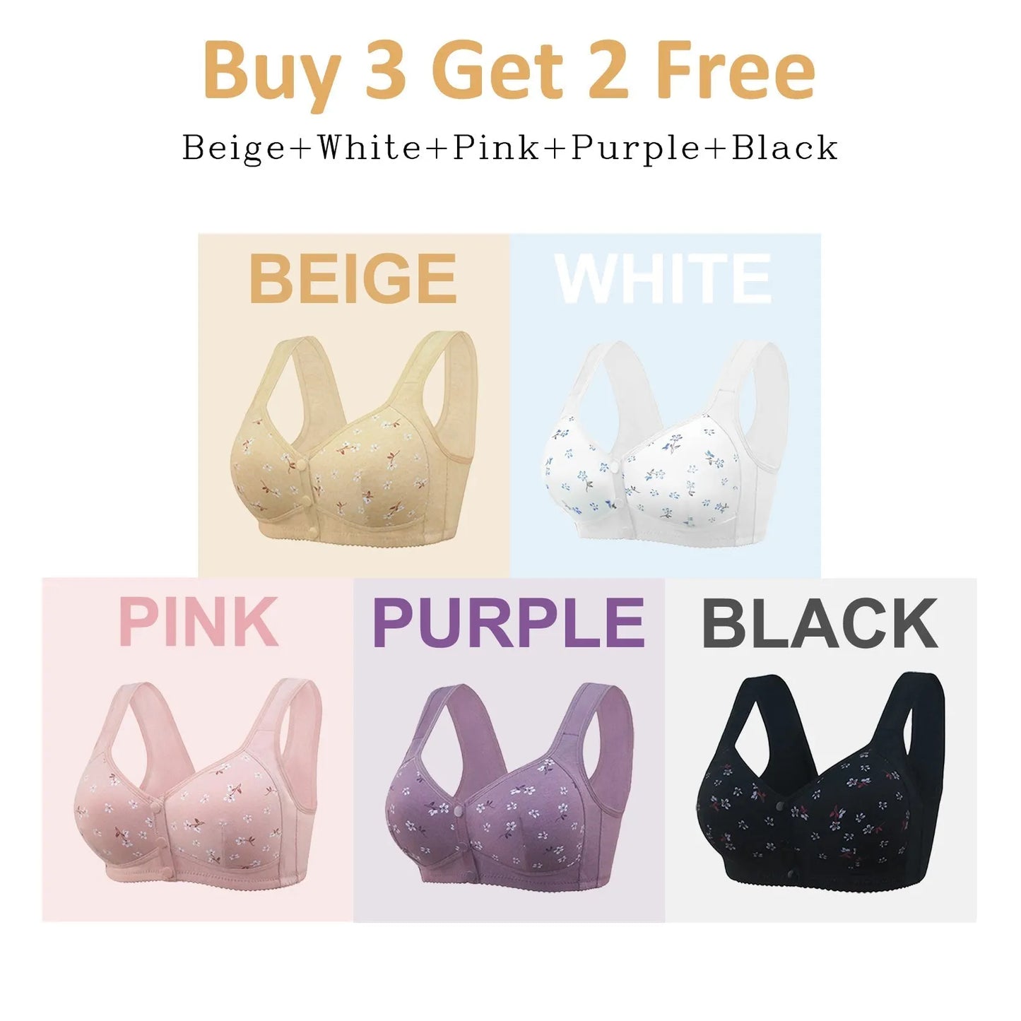 š¹Buy 1 Get 2 Freeš¹LAST DAY SALE 49% OFF - Comfortable & Convenient Front Button Bra