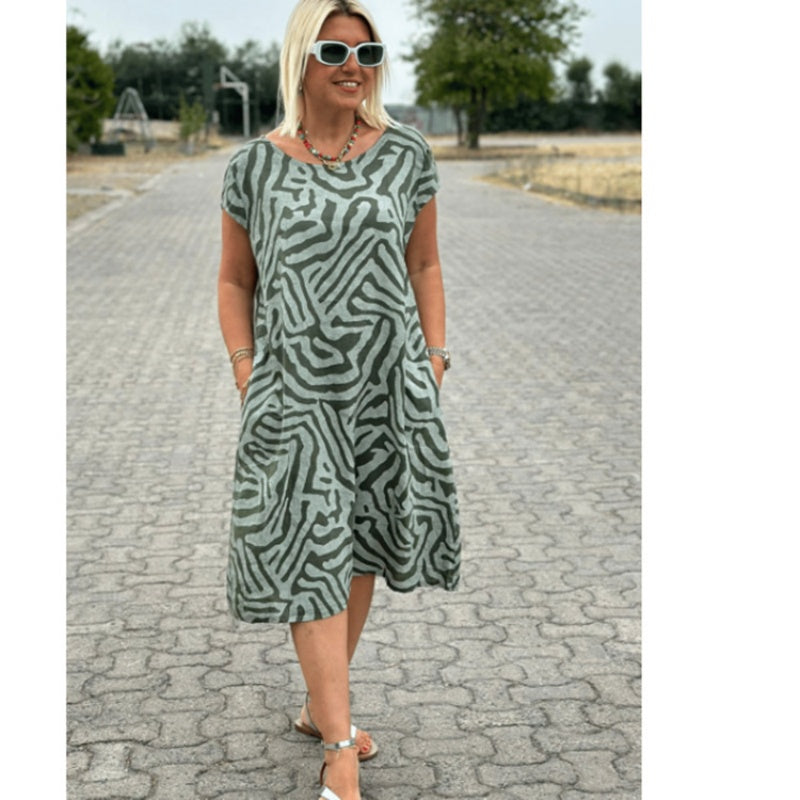 ✨2025 Ny Boho Vintage Casual Klänning med tryck💃