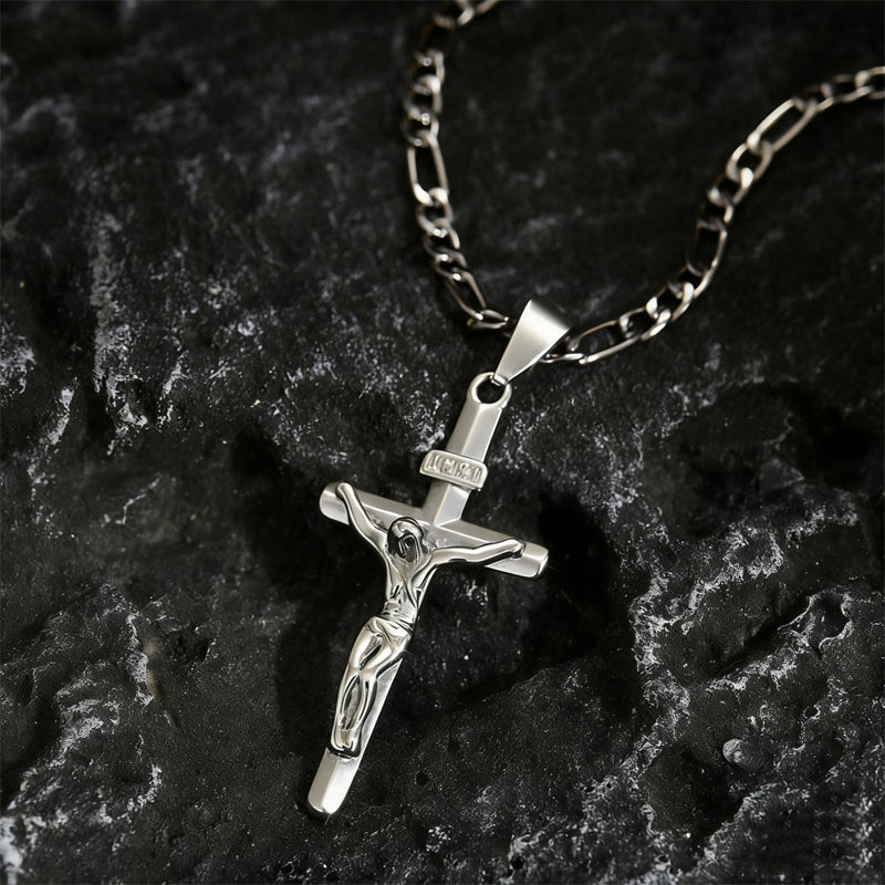 Men's Gold-Tone Crucifix Pendant Necklace