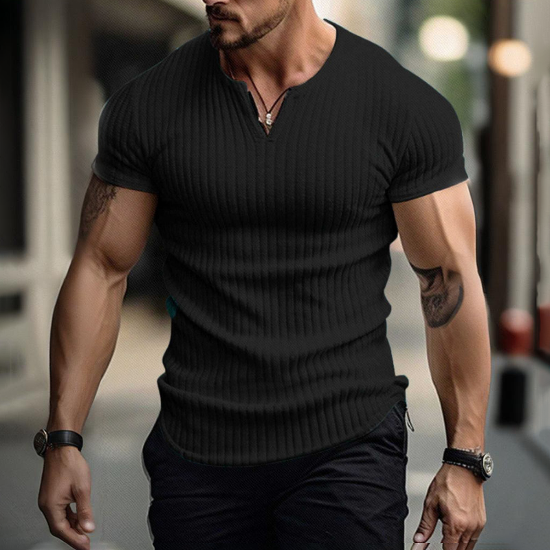🔥Limited-time offer-Men's Slim Solid Henley Shirt