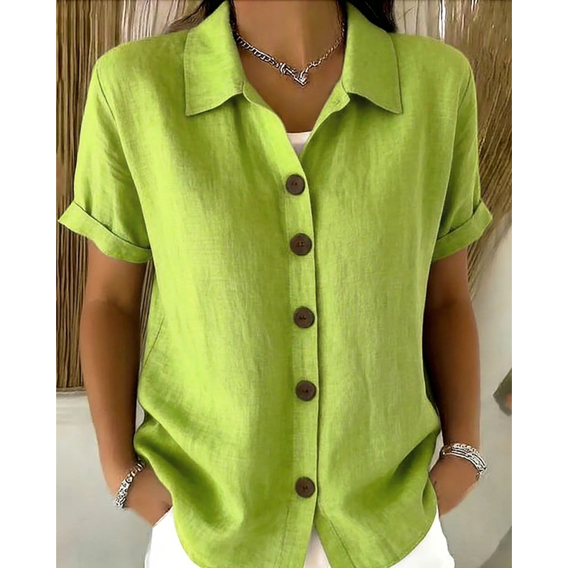 Women's Summer Casual Cotton-Linen Shirt