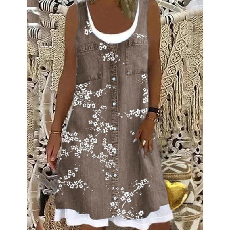 ✨👗 Conjunto feminino jeans falso 2 em 1: estilo moderno e conforto para o dia a dia