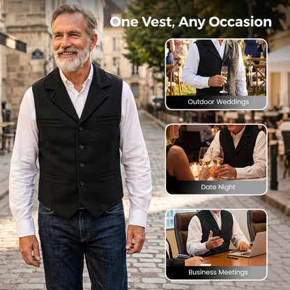 🔥Ofertas imperdíveis – Colete casual de negócios masculino com corte justo