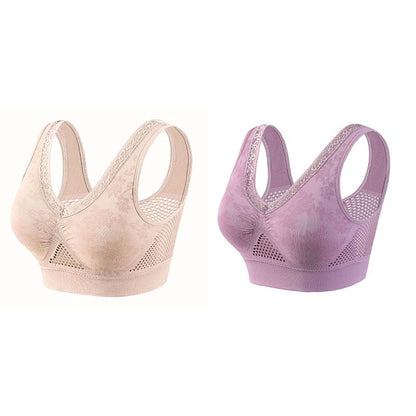 【✨1 + 1 grátis – 2 unidades】Sutiã sem aro com renda para mulher, com excelente sustentação