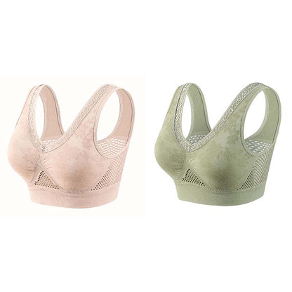 【✨1 + 1 grátis – 2 unidades】Sutiã sem aro com renda para mulher, com excelente sustentação