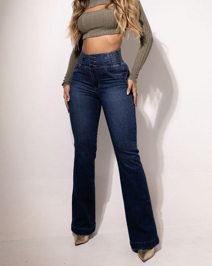 👖Stretch Flare Jeans With A High Waist