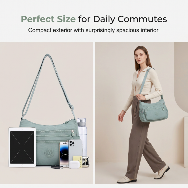 ⌛Oferta por tempo limitado — Bolsa transversal leve de nylon com vários bolsos