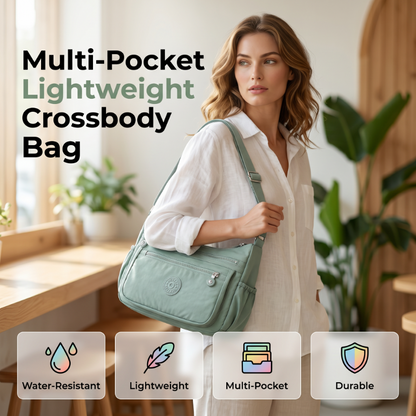 ⌛Oferta por tempo limitado — Bolsa transversal leve de nylon com vários bolsos