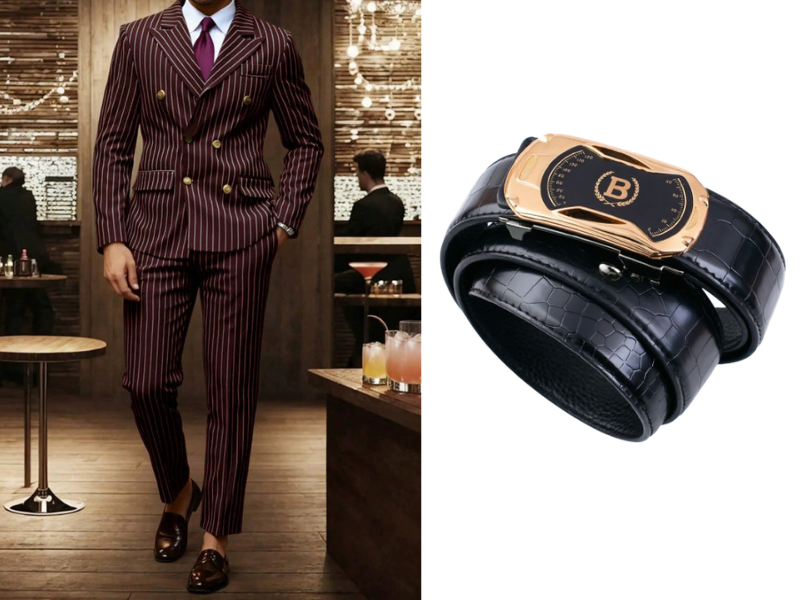 🔥Hot Sale Offers-Men's Double-Breasted Pinstripe Suit Set