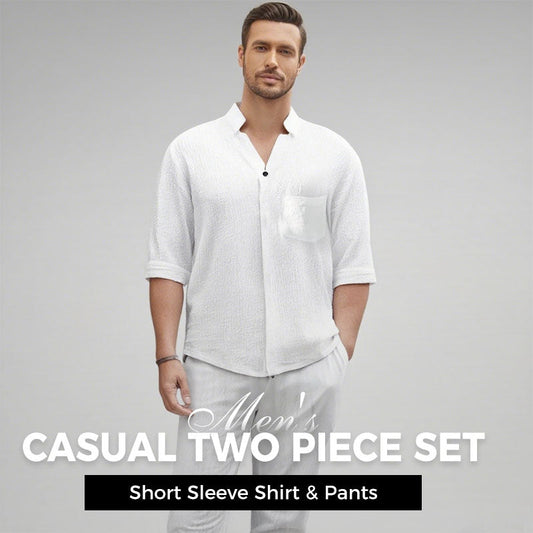 Men's Trendy Cotton Linen Top & Pants Two-Piece Set🎉BIG SALE-50% OFF
