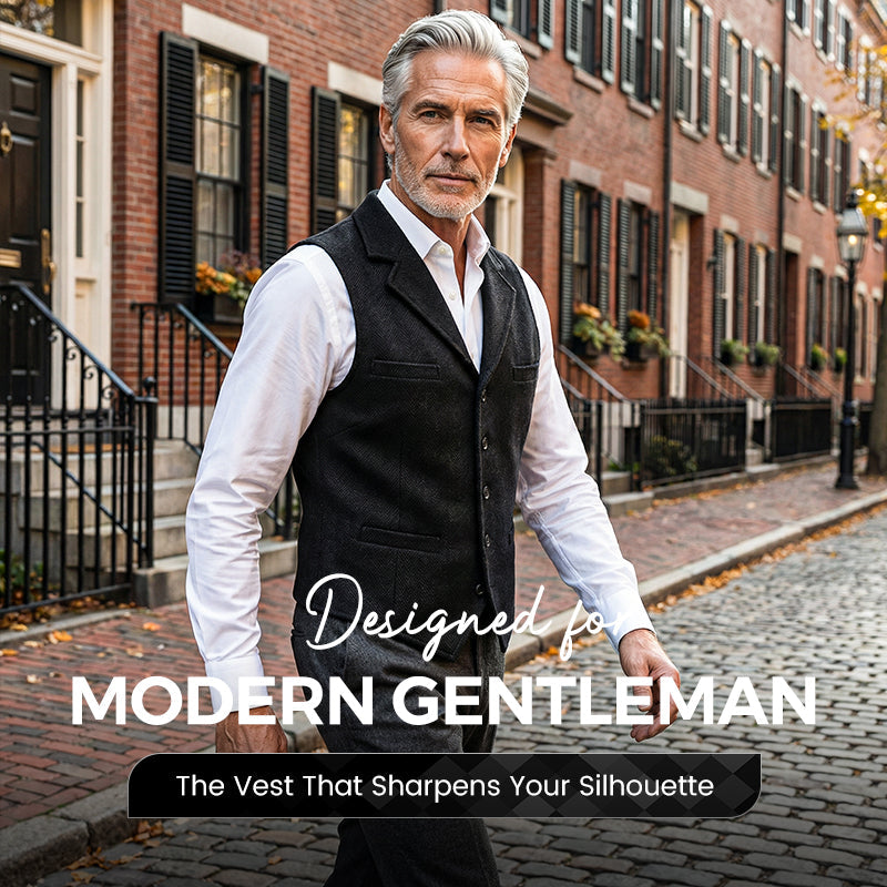 🔥Ofertas imperdíveis – Colete casual de negócios masculino com corte justo