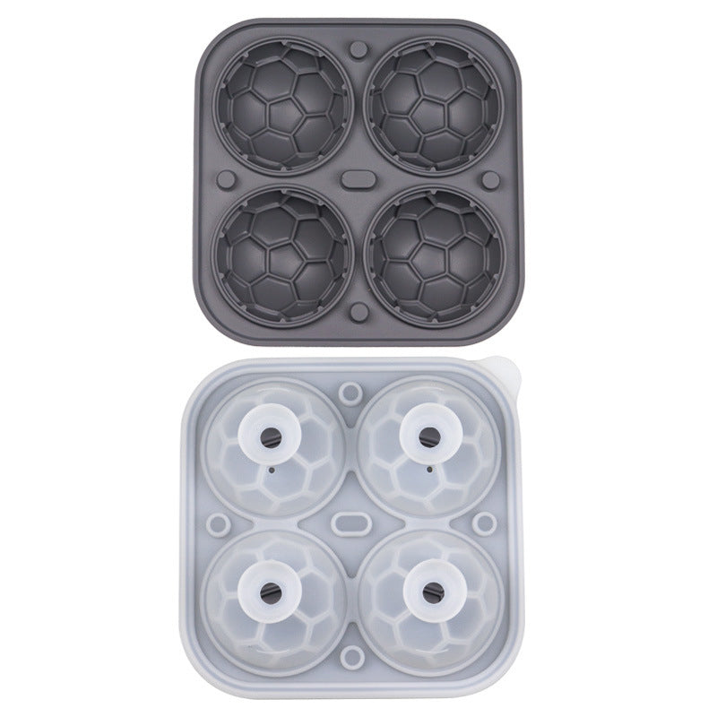 📢📢50% DE DESCONTO!! ⏰ Forma de Gelo de Silicone em Forma de Bola de Futebol – Cubos de 5,5 cm, Derretimento Lento, Design à Prova de Vazamentos, 4 Cores, Ideal para Noites de Jogos e Coquetéis 🥂