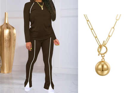 💥✨Oferta especial por tempo limitado com 56% de desconto ✨Conjunto de moletom casual feminino de duas peças