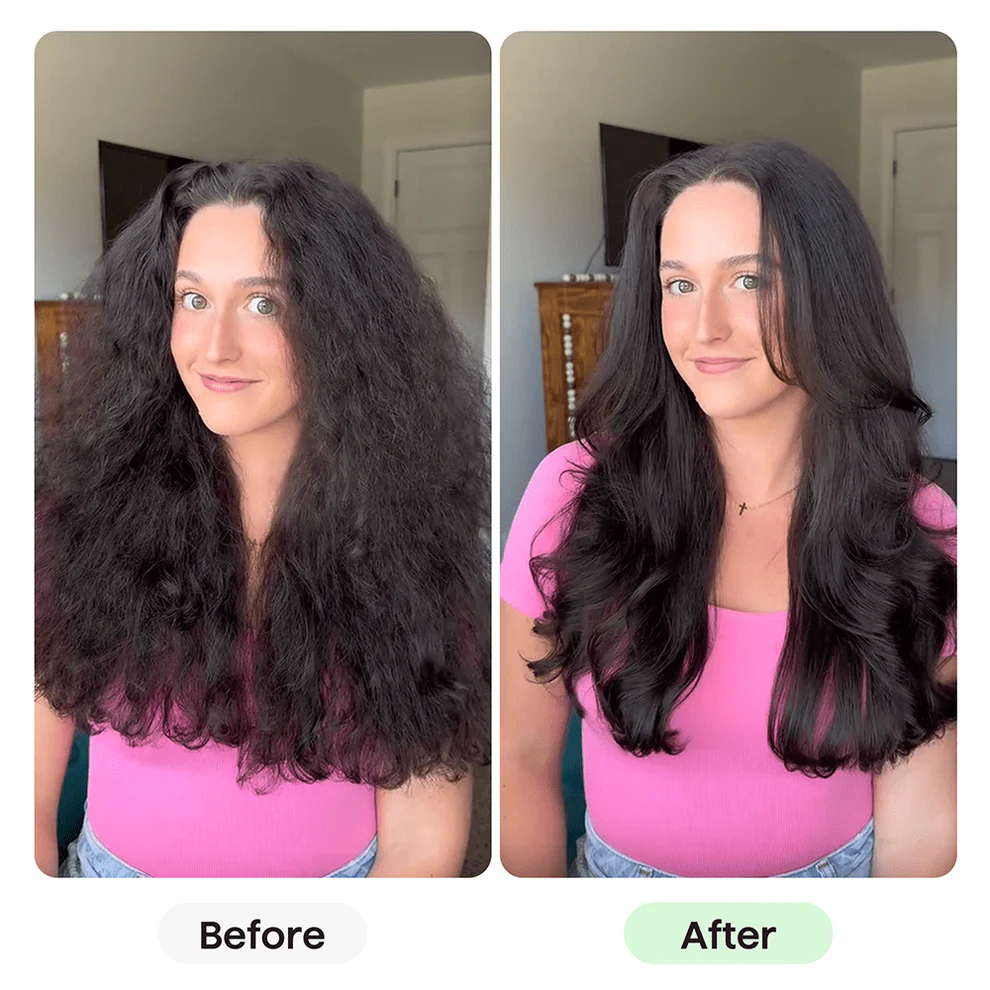 ✨💇‍♀️ Escova modeladora 2 em 1 – alisa, reduz frizz e dá brilho em minutos