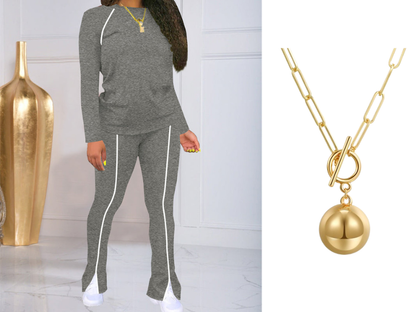 💥✨Oferta especial por tempo limitado com 56% de desconto ✨Conjunto de moletom casual feminino de duas peças