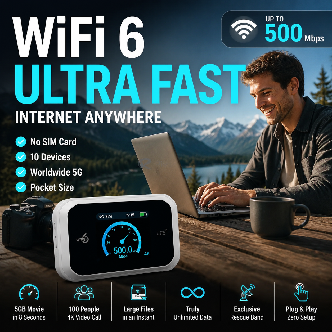 📶 50% DE DESCONTO POR TEMPO LIMITADO! ⚡Oferta por tempo limitado — Hotspot móvel com cobertura Wi-Fi total✨