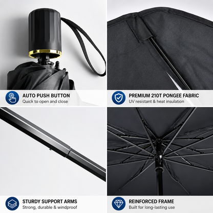 ☀️🚗 Protetor solar para para-brisa automotivo – bloqueia calor e raios UV