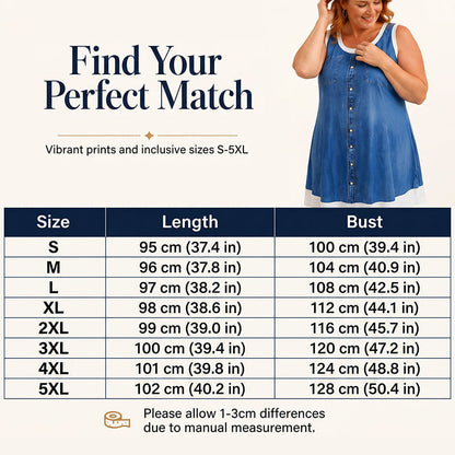 💗👗מבצע ליום האחרון 60% הנחה⚡שמלת שני חלקים עם הדפס ג'ינס דמוי-ג'ינס לנשים - לבשי אותה ותראי מיד מושלמת✨