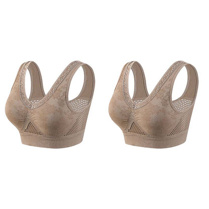 【✨1 + 1 grátis – 2 unidades】Sutiã sem aro com renda para mulher, com excelente sustentação