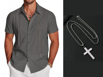 💐50% OFF ! Men's Button-Down Shirt – Breathable & Quick-Dry 🏃💨【Flash Sale】