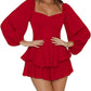 Solid Color Ruffle Romper