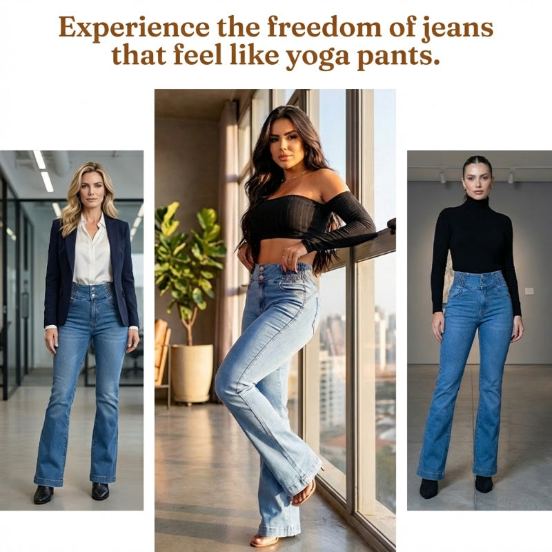 👖Stretch Flare Jeans With A High Waist