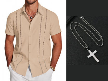 💐50% OFF ! Men's Button-Down Shirt – Breathable & Quick-Dry 🏃💨【Flash Sale】