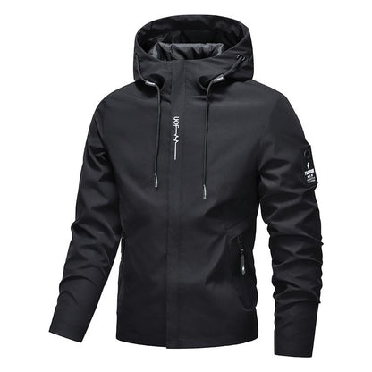 🔥🎁New arrival 50% OFF💥💥Men's Solid Color Waterproof Windproof Drawstring Zip-up Hoodie Jacket