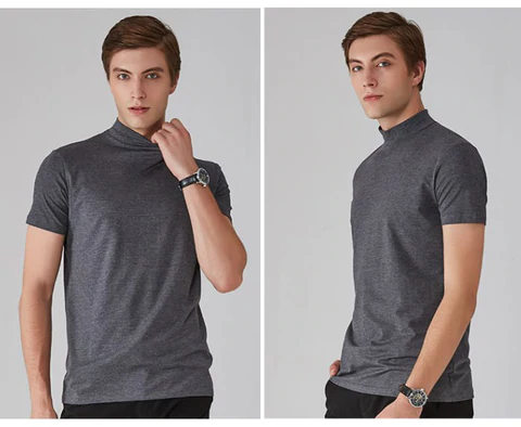💥Limited Sale 70% OFF💥Men's High Neck Slim Fit T-shirt