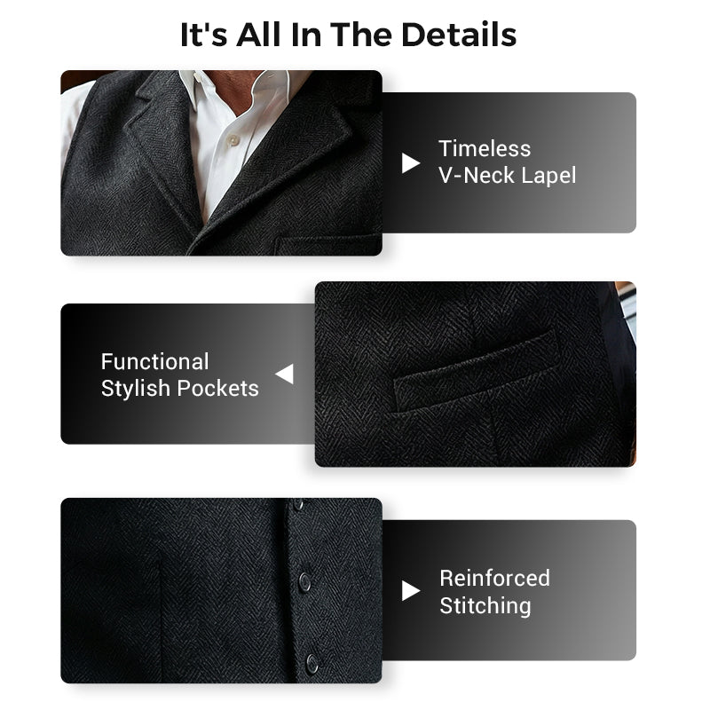 🔥Ofertas imperdíveis – Colete casual de negócios masculino com corte justo