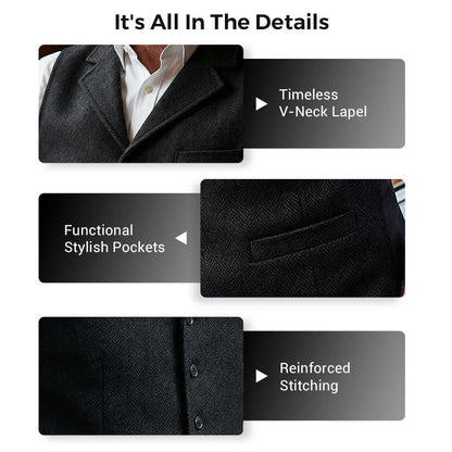 🔥Ofertas imperdíveis – Colete casual de negócios masculino com corte justo