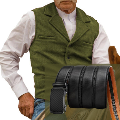 🔥Ofertas imperdíveis – Colete casual de negócios masculino com corte justo