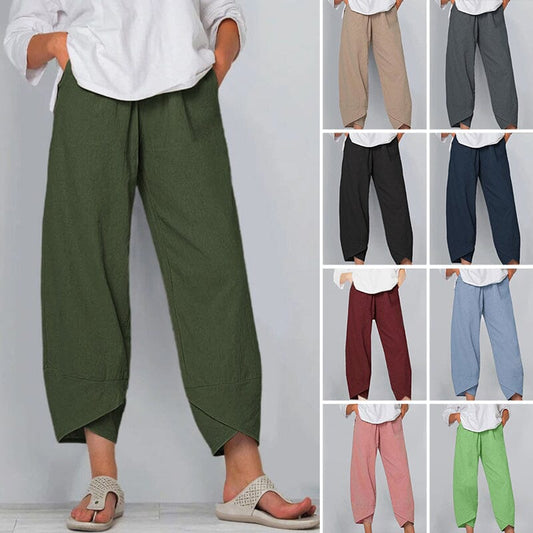 💥Limited Sale 70% OFF💥Vintage Asymmetrical Elastic Waist Pockets Pants