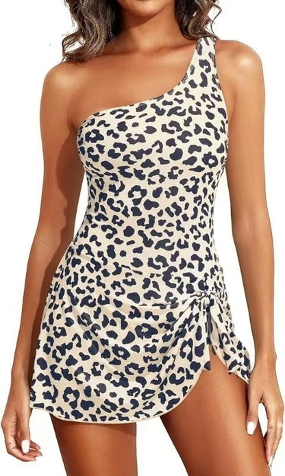 🏖️Last Day Sale 60% OFF👙One Shoulder Skirted One Piece Swimsuit