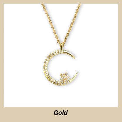 🌙Bright Night: Moon Star Necklace✨