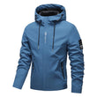 🔥🎁New arrival 50% OFF💥💥Men's Solid Color Waterproof Windproof Drawstring Zip-up Hoodie Jacket