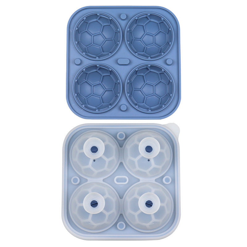 📢📢50% DE DESCONTO!! ⏰ Forma de Gelo de Silicone em Forma de Bola de Futebol – Cubos de 5,5 cm, Derretimento Lento, Design à Prova de Vazamentos, 4 Cores, Ideal para Noites de Jogos e Coquetéis 🥂