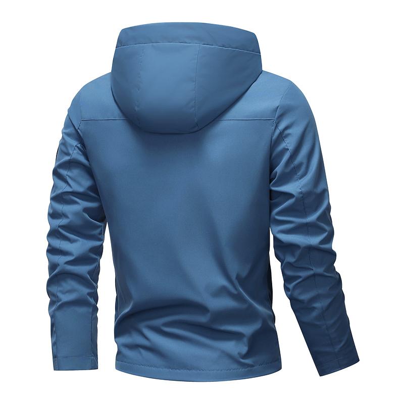 🔥🎁New arrival 50% OFF💥💥Men's Solid Color Waterproof Windproof Drawstring Zip-up Hoodie Jacket