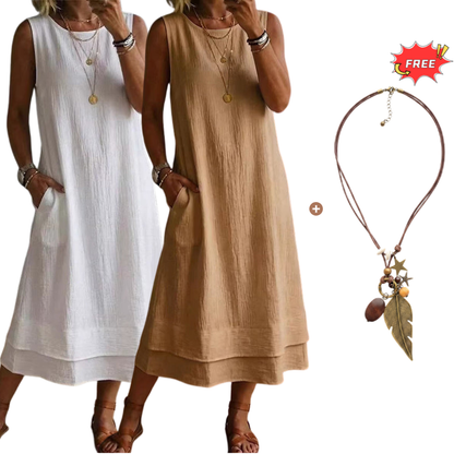 👗☀️שמלת קיץ ללא שרוולים לנשים - סגנון קליל וקלים🔥