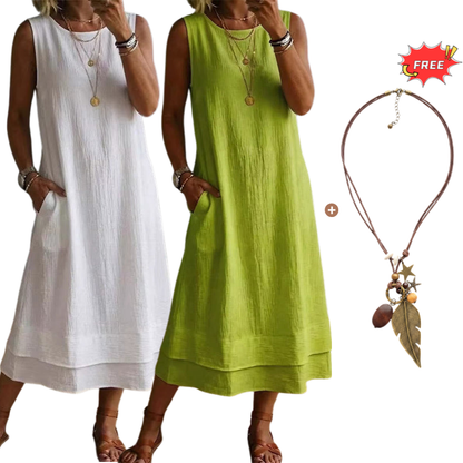 👗☀️שמלת קיץ ללא שרוולים לנשים - סגנון קליל וקלים🔥