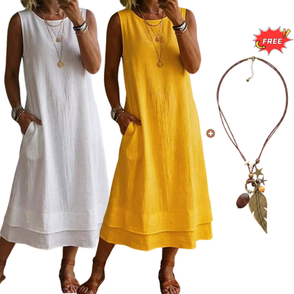 👗☀️שמלת קיץ ללא שרוולים לנשים - סגנון קליל וקלים🔥