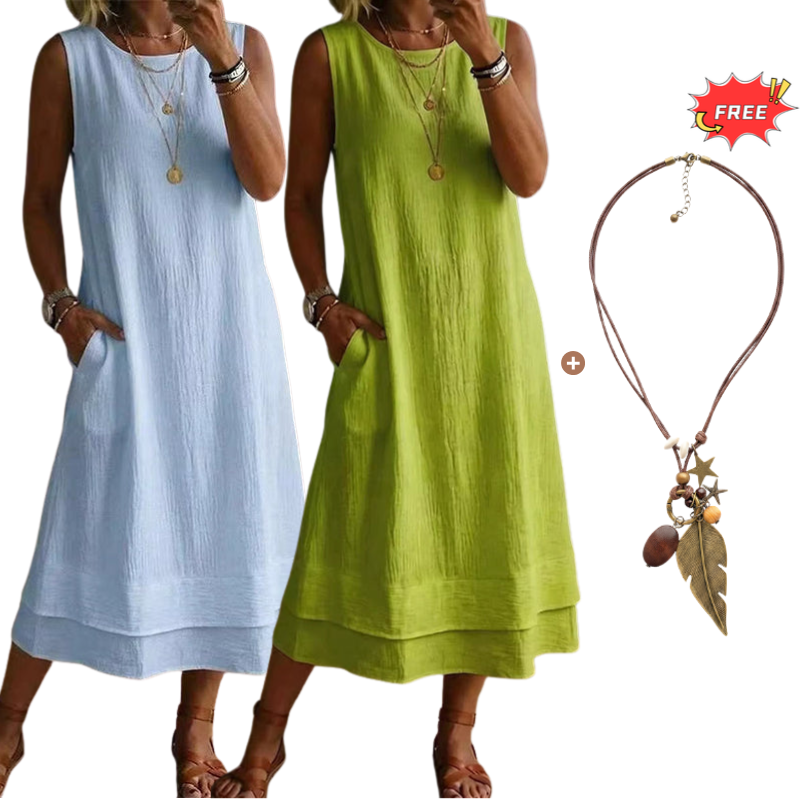 👗☀️שמלת קיץ ללא שרוולים לנשים - סגנון קליל וקלים🔥