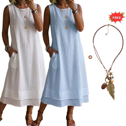 👗☀️שמלת קיץ ללא שרוולים לנשים - סגנון קליל וקלים🔥
