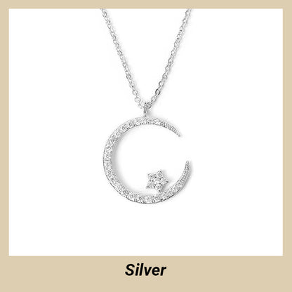🌙Bright Night: Moon Star Necklace✨