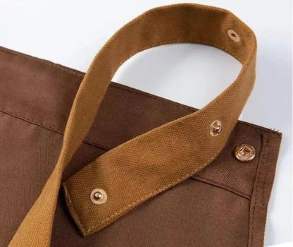 Avental À Prova D'Água com Bolso Grande e Correias de Ombro Ajustáveis Unissex para Café e Cozinha