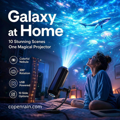 🌌✨ Projetor de luz galáxia e lua USB – transforme seu quarto em um universo mágico