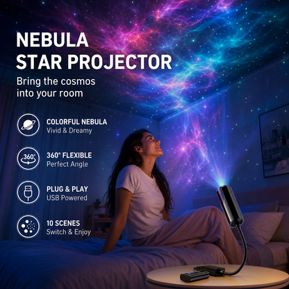 🌌✨ Projetor de luz galáxia e lua USB – transforme seu quarto em um universo mágico