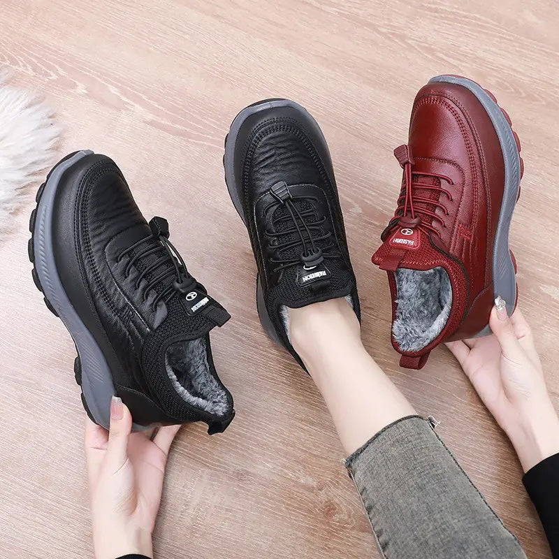 Thick women's casual shoes for autumn and winter with soft non-slip soles